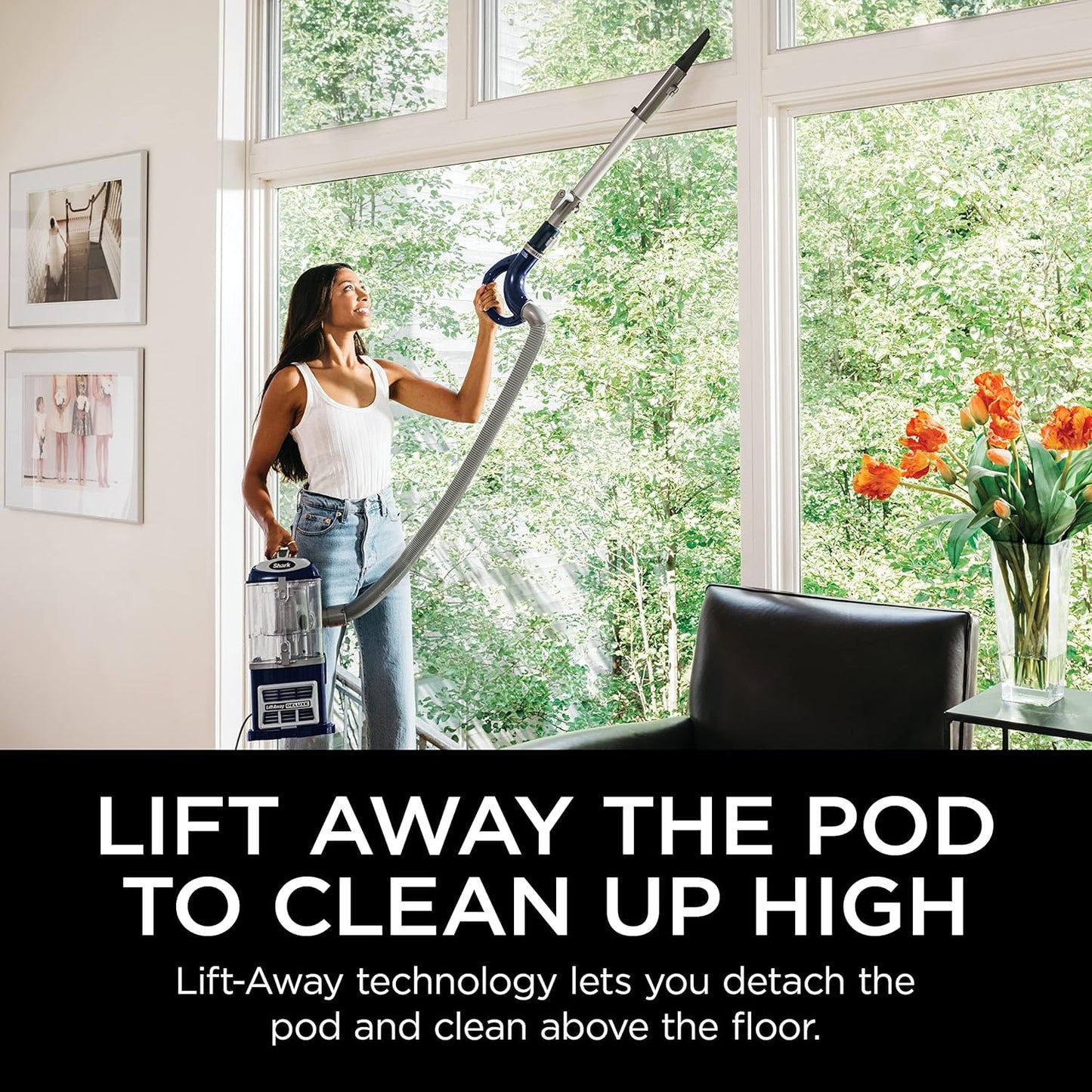 Upright Vacuum, Navigator Lift-Away Deluxe with Large Dust Cup Capacity, HEPA Filter, Swivel Steering, Upholstery Tool & Crevice Tool, Blue, NV360