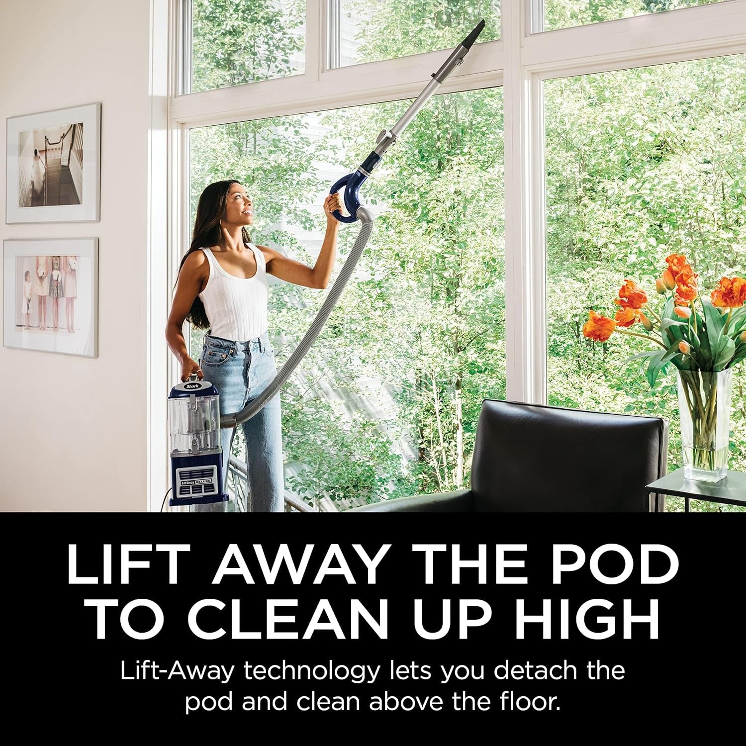 Upright Vacuum, Navigator Lift-Away Deluxe with Large Dust Cup Capacity, HEPA Filter, Swivel Steering, Upholstery Tool & Crevice Tool, Blue, NV360