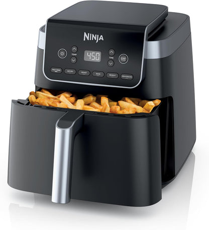 | Air Fryer | 6.5 QT Pro XL Capacity Fits 9Lbs of Wings | 6-In-1 Max Crisp, Air Fry, Roast, Bake, Reheat & Dehydrate | Nonstick Basket, Crisper Plate & Recipe Guide | Grey | AF181