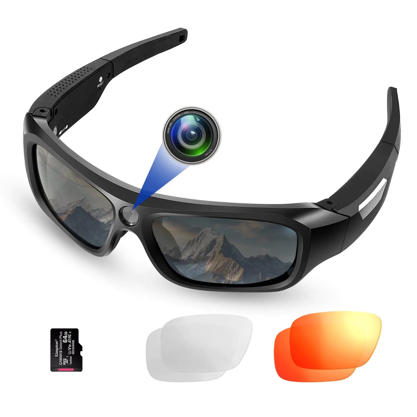 VisionPro 4K HD Polarized Sunglass Cam with 64GB Storage