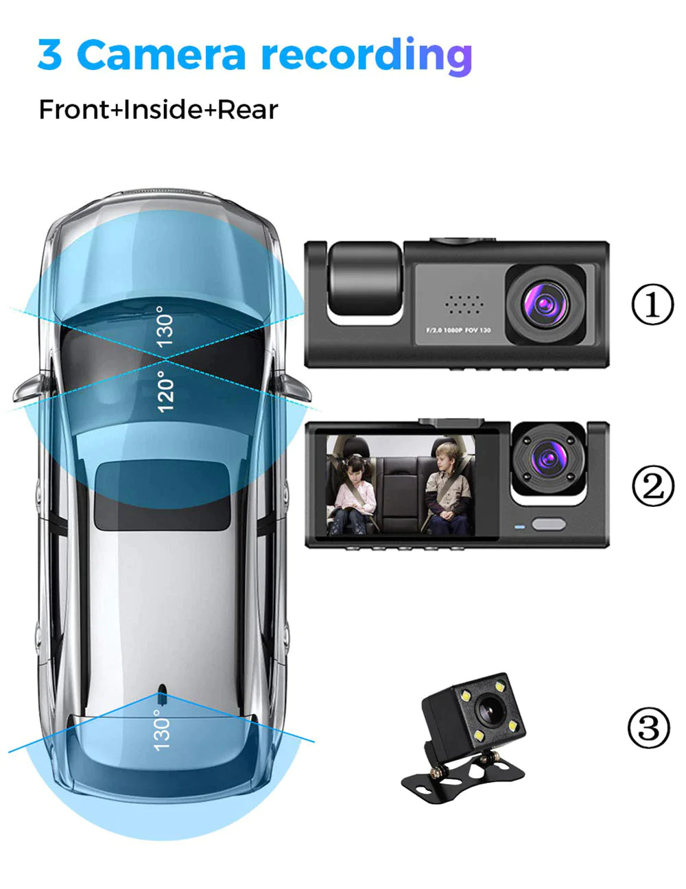 1080P Car Dual Lens Dash Camera