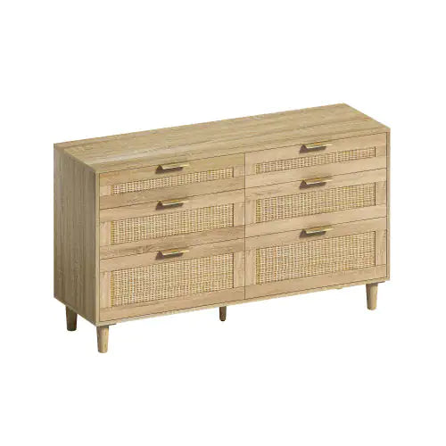 Natural Rattan Dresser with Drawers