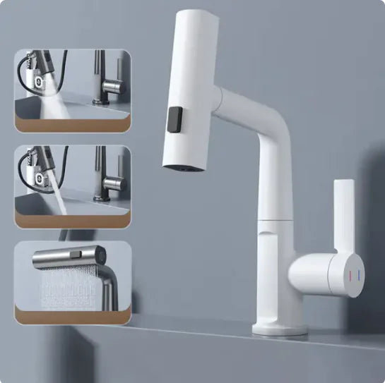 Digital Display Grey Bathroom Faucet