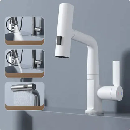Digital Display Grey Bathroom Faucet